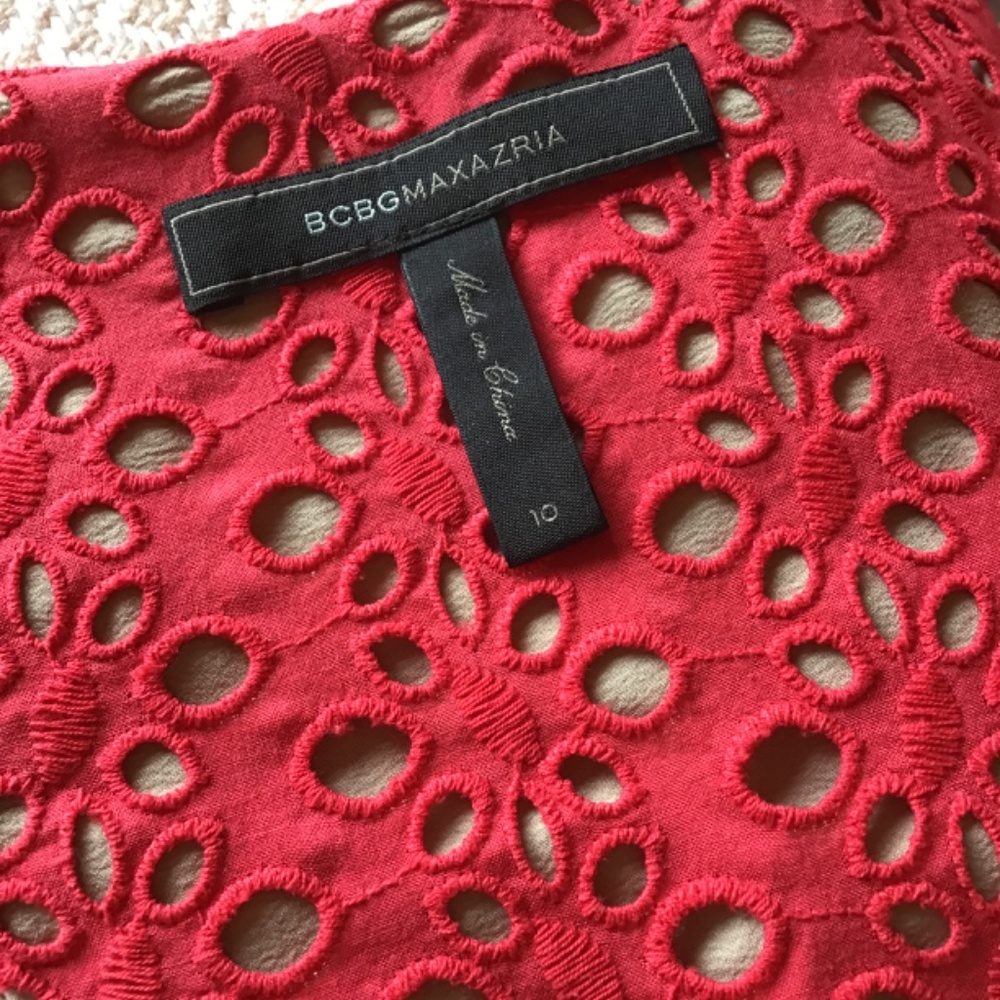 Guipure lace RED Cocktail Dress - Picture 2 of 6